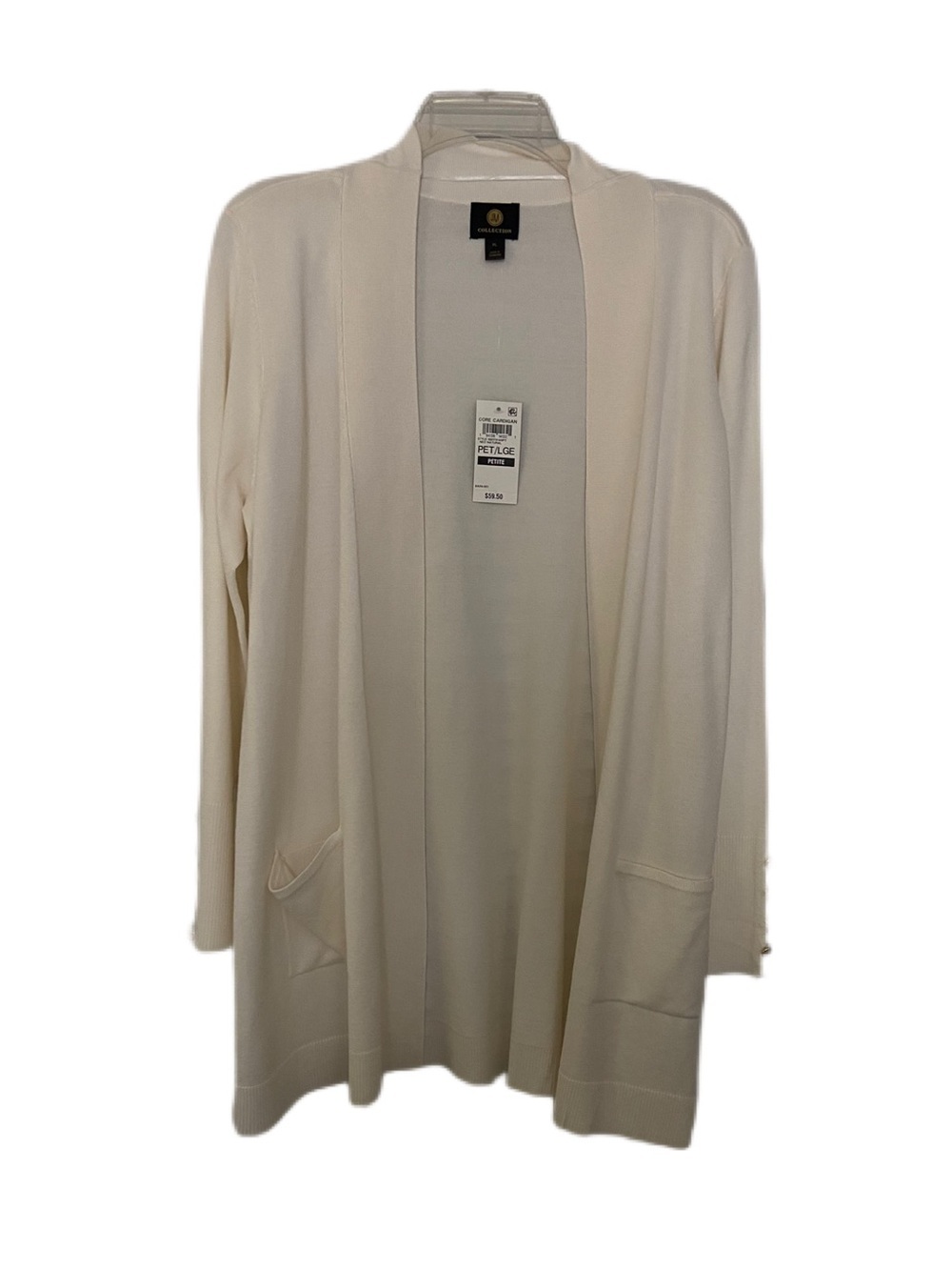 JM Collection Cream Open-Front Cardigan with Gold Buttons - Picture 2 of 15